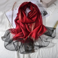 Châle de protection solaire en soie de mûrier brodé or massif, style vintage coréen, pour femme, long, toutes saisons, printemps, automne, été