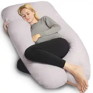 U şekilli ergonomik kadın yumuşak ve kabarık kama gebelik annelik saf 7d pp pamuk uyku yastığı