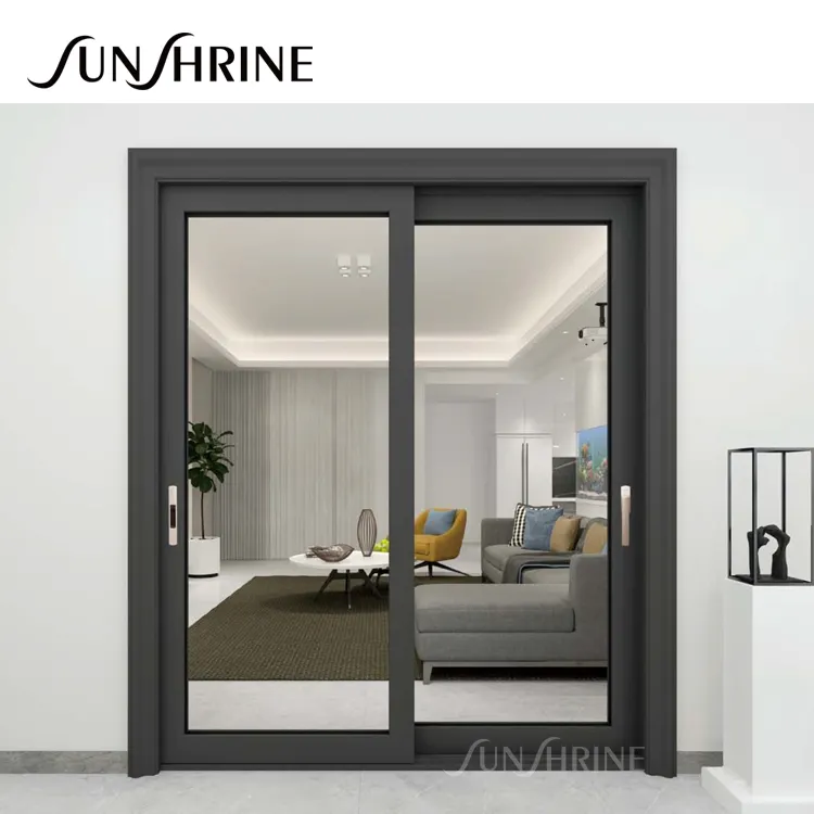 Porte coulissante en aluminium isolée extérieure résidentielle à rupture thermique de luxe série 132