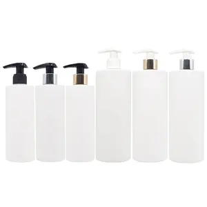 Luxus 300ml 500ml matt weiß runde leere Conditioner Dusch gel Kunststoff verpackung Shampoo Pump flasche mit Lotion spender