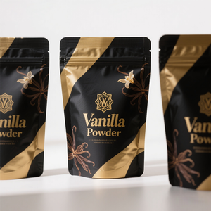 Bolsa de Embalaje de Plástico Suave Personalizada de Grado Alimenticio de 100g 500g 2kg, Bolsa de Mylar para Mezcla de <span class=keywords><strong>Chocolate</strong></span> con Sabor a <span class=keywords><strong>Vainilla</strong></span> - Product Image 4