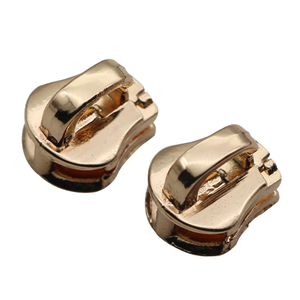 For No. 5 Bright White Copper Zipper Puller Special Electroplated Light Gold Metal Slider Modern Non-lock for Bags - Product Image 1