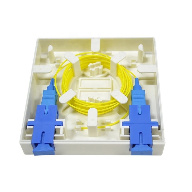 Factory Supply 86 SC Fiber Optic Patch Panel 2 Ports Indoor Wall-Mounted FTTH Socket Panel with WiFi Optic Faceplate