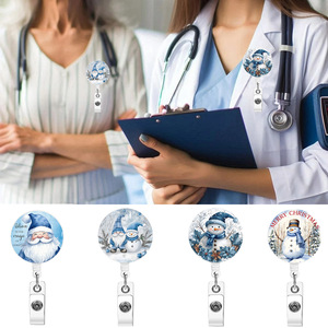 Vente en gros de porte-noms en cristal de Noël, cartes d'identité, cordons anti-perte, porte-clés bonhomme de neige de Noël, designs personnalisés - Product Image 4