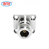 Connecteur coaxial N femelle 50 ohms à montage sur panneau ou sur châssis avec bride en téflon, fourni par le fabricant, en stock