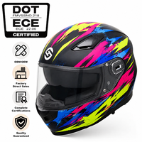 Casque de moto intégral en ABS avec double visière, homologué DOT 3C, léger, idéal pour les trajets quotidiens en ville