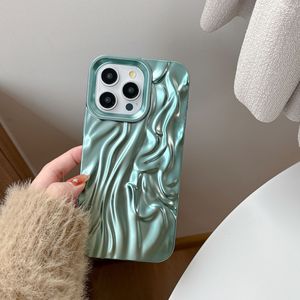 Coque de téléphone antichoc en TPU électroplaqué style Ins, motif crêpe de soie 3D couleur unie pour iPhone 16, 14/15 <span class=keywords><strong>Pro</strong></span> Max et 13 - Product Image 6