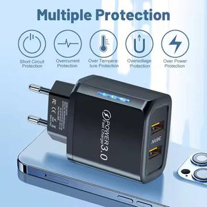 36W Dual <b>USB</b> Wall Charger Fast Charging Travel Block US EU UK <b>Plug</b> <b>USB</b> Gan Charger for Mobile Phone - Product Image 5