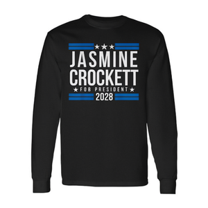 T-shirt à manches longues de la campagne présidentielle Jasmine Crockett 2028, produit promotionnel - Product Image 2