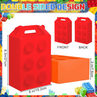 8218 bonne qualité carton bloc de construction fête faveur boîte avec poignées pour brique thème fête facile à assembler boîte fête faveur