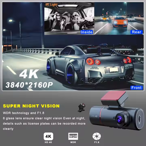 <span class=keywords><strong>2025</strong></span> 4k auto <span class=keywords><strong>Dvr</strong></span> veicolo scatola nera 3 canali Dash Cam retrovisore Gps visione notturna 24h Monitor di parcheggio Wifi Camcorder nero auto - Product Image 4