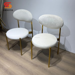 Sillas de Comedor Modernas para Bodas, con Respaldo Desmontable, Estructura Metálica, Patas Doradas Personalizadas, Tapizadas en Terciopelo, para Hotel - Product Image 2
