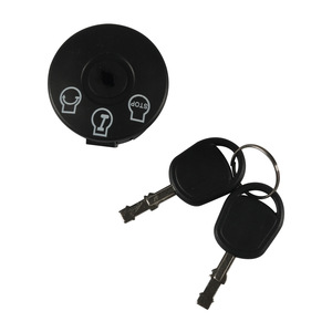 Cylindre de serrure tubulaire avec 2 clés, noir, zingué, pour machines agricoles et interrupteur d'allumage de tondeuse à gazon - Product Image 3