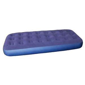 Materasso Gonfiabile Rialzato Blu Navy Floccato, Letto ad Aria Gonfiabile Singolo, Matrimoniale, Queen Size - Product Image 4