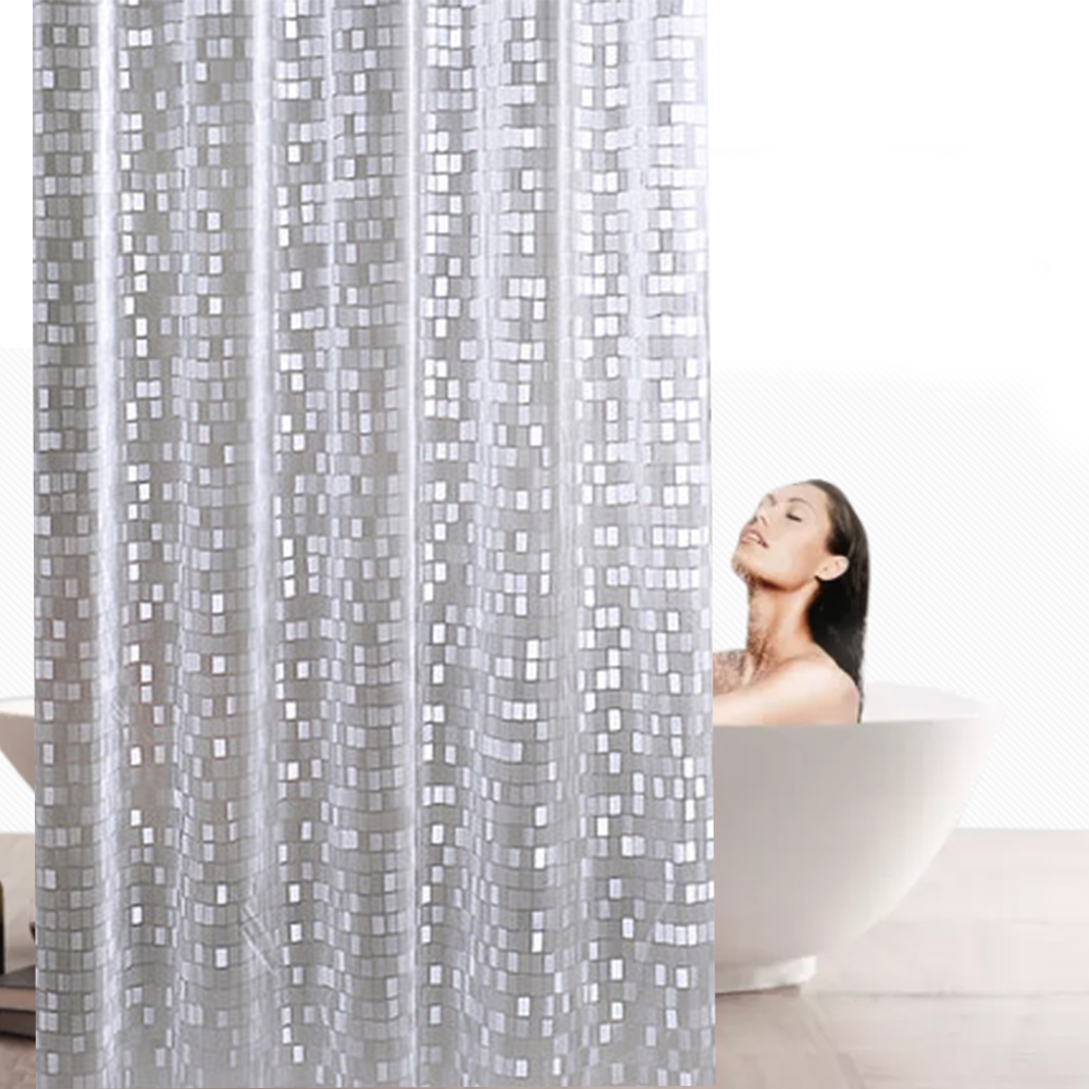 Factory Price Mosaic Shower Curtain Liner 2.4x1.8m Thickened PVC Waterproof Home Hotel Bath Curtains Bathroom Products