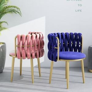 Luxury Modern Minimalist Dining Chair Wool Lamb Leisure Metal <b>Legs</b> Colored Hotel Restaurants Bar Living Room Furniture Bedroom - Product Image 1