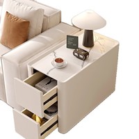 Table console d'appoint moderne et minimaliste pour canapé, table de salon haut de gamme en bois massif avec plateau en marbre, style luxe léger