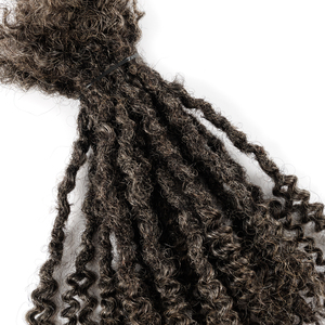 Perruques de <span class=keywords><strong>cheveux</strong></span> humains 100% naturels de 12 pouces, tresses <span class=keywords><strong>sel</strong></span> <span class=keywords><strong>et</strong></span> <span class=keywords><strong>poivre</strong></span> de 0,4 cm, longue durée, sans nœuds, pour la beauté noire - Product Image 5