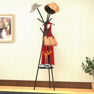 Entryway Furniture Industrial Wooden Metal Hall Tree New Design Floor Metal <strong>Corner</strong> <strong>Coat</strong> Rack Hanger <strong>Stand</strong> With Storage Shelves - Product Image 2