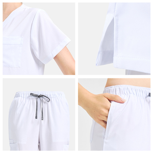 Đồ y tế nam cao cấp Bestex 2024, áo scrub màu xám, chất liệu polyester spandex dệt cao cấp - Product Image 6