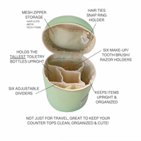 Trousse de Maquillage Cylindrique en Cuir PU Dégradé de Qualité Supérieure avec Séparateurs Ajustables, Boîte de Rangement pour Articles de Toilette et Maquillage
