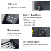 Batterie Hailong pour ebike 48V/52V 30Ah, batterie lithium-ion 6 broches, compatible avec 500W/750W/1000W/1500W vélos électrique