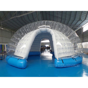 6M <span class=keywords><strong>Air</strong></span> Strakke Grote Koepel Opblaasbare <span class=keywords><strong>Bubble</strong></span> Tent Met <span class=keywords><strong>Led</strong></span> Verlichting Geplaatst Binnen Via Ritsen Met Clear Pvc Buiten voor Tentoonstelling - Product Image 4