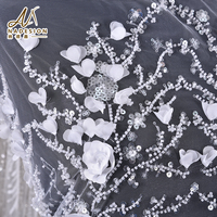 Vente directe d'usine mariée dentelle broderie haute qualité dentelle florale tissu perle Tulle tissu mariée dentelle tissu
