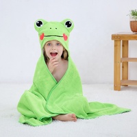 New Design Cute Baby Bath Towel Custom Your Own Logo Polyester Animal Microfiber Recycled Kids Hooded Towel