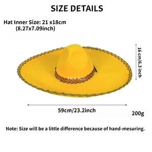 Sombrero Mexicano Personalizado con Logotipo Impreso, Estilo Mariachi Charro, Talla Grande, Decoración para Fiesta del Cinco de Mayo, Adorno de Poncho Serape - Product Image 4