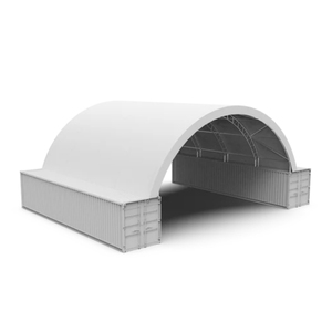 Abri de conteneur maritime <span class=keywords><strong>en</strong></span> acier 40x40 avec double treillis, tente dôme pour conteneur de 40 pieds avec paroi arrière - Product Image 2