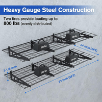 JH-Mech Lot de 2 étagères murales d'une capacité de charge de 2X6Ft 800Lbs adaptées au rangement des étagères de garage en métal du hangar de magasin