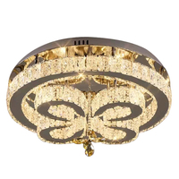 Plafonnier Carré en Cristal Led Plafonnier de Luxe Lustres de Luxe Modernes en Acier Inoxydable