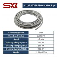 Câble d'acier pour ascenseur, machine de traction, limiteur de vitesse, câble 6x19S SFC/PP de 6 mm de diamètre pour plusieurs marques