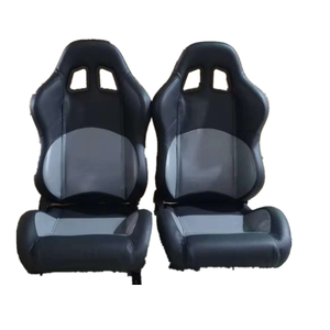 JBR1032เบาะนั่งรถแข่งแบบเลื่อนเดียวอเนกประสงค์หนังพีวีซีสีดำ/เทาพร้อมท่อปรับเปลี่ยนเบาะรถยนต์รุ่นสากล - Product Image 5