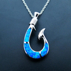 Nouveaux modèles de collier pendentif en argent sterling avec opale synthétique - Product Image 1