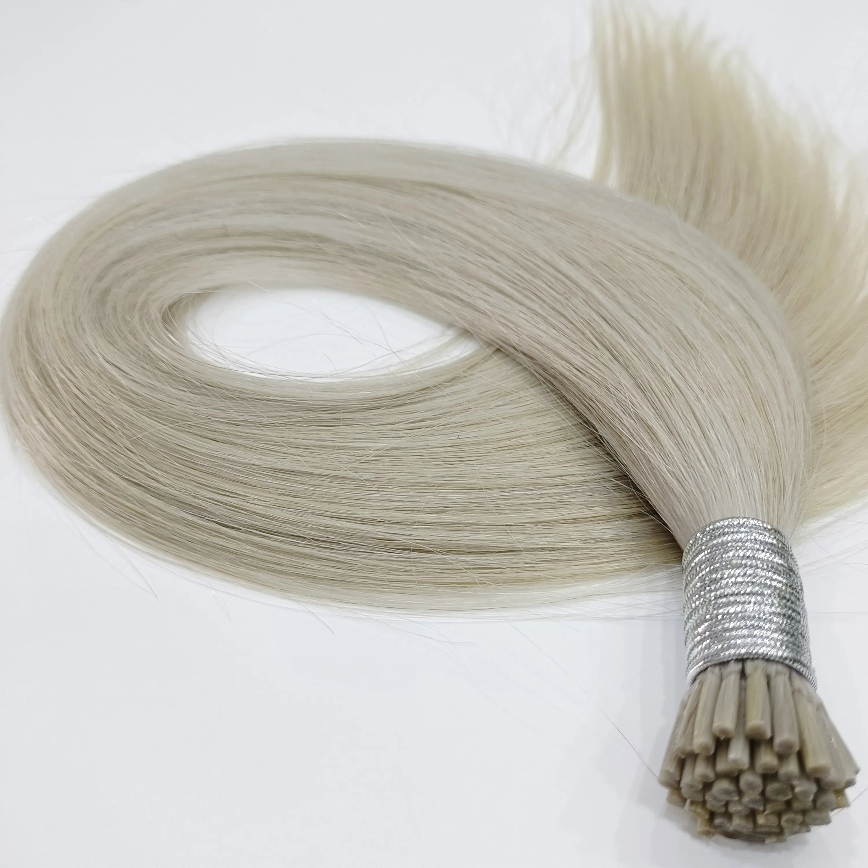 Hot Sale Super September Brazilian Raw Virgin Hair Gray Color High Quality Keratin I Tip Real Human Hair Extensions