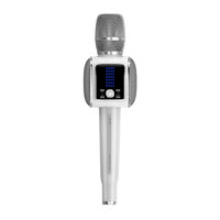 Microphone de karaoké dynamique sans fil professionnel G7 blanc, haut-parleur 20W, écran LCD, basses 70Hz-10KHz, Bluetooth 5.0, batterie 2x1000mAh