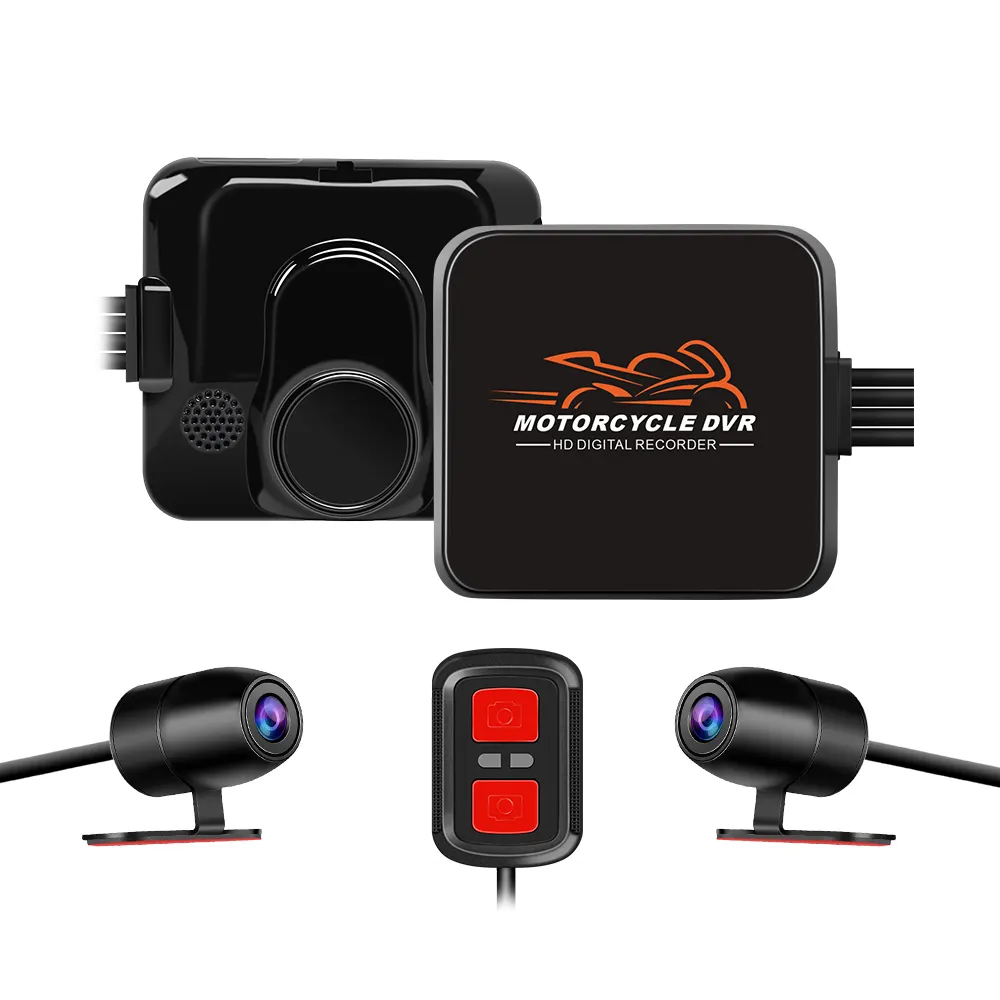 VSYSTO D6L Dual 1080P WiFi Cámara de Acción Grabadora mini Impermeable Motocicleta Dash Cam Negro Visión Nocturna Caja