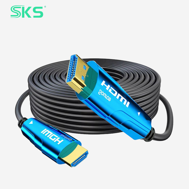 For 2.0 Active Optical Cable 4K 60Hz Blue PVC Jacket Combination Shielding High Speed for Monitor and Amplify
