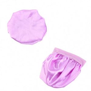 Kids Satin Bonnet Wide Elastic Band Sleeping Cap Custom Logo Soft Silk Single Layer Night Hair <b>Hats</b> for Teens Toddler Child - Product Image 4