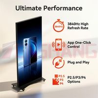 Écran publicitaire LED portable pliable étanche pour extérieur P2.5 P3 960x1920mm IP68 6000cd Vente en gros d'usine