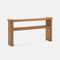 Meuble d'entrée personnalisable en cuir pleine fleur, table d'appoint, console en bois pour salon