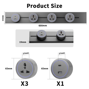 Touchmi Binario Elettrico Rimovibile Compatibile con Standard EU/UK/Universale con Presa, Soluzione per Scrivania da Ufficio - Product Image 5