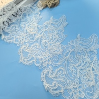 Dentelle florale soluble dans l'eau pour bordure de rideau, oreiller, textile de maison, tissu décoratif en dentelle, vente en gros