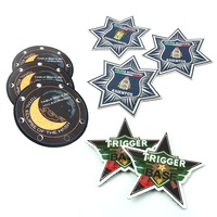 Écussons tissés thermocollants personnalisés avec nom et logo, bordure Merrow, vert, pour T-shirts