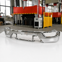 Bumper Depan Chrome Ford F-150 2021-2023 dengan Lubang Lampu Kabut, Tanpa Lubang Sensor, untuk Truk Pikap