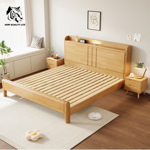 Cama de almacenamiento de madera de tamaño completo, nueva moda, muebles de dormitorio, con logotipo personalizado, precio más bajo, gran stock, envío inmediato, suministro de China - Product Image 3
