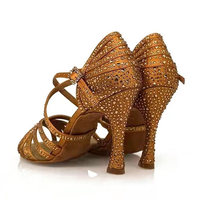 Chaussures de danse latine pour femmes, chaussures de danse classiques pour femmes avec strass, chaussures de danse salsa à talons hauts