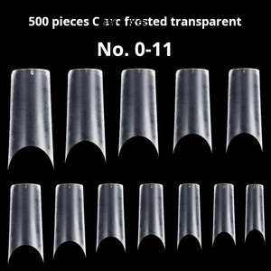 500 faux ongles trapézoïdaux givrés, longs, design goutte d'eau, transparents, pour extension, vente en gros - Product Image 5
